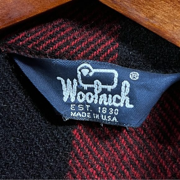 🦬Vintage 1950s/60s Woolrich Utility Field Hunting Jacket Black/Red Wool Check - Picture 6 of 9
